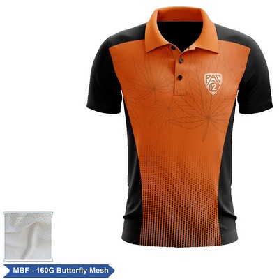 Sublimation Butterfly Mesh Short Slv Polo - Men, Women, Kids