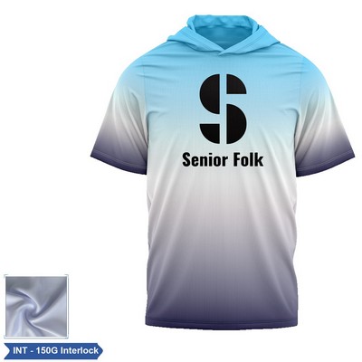 Unisex & Kids' Sublimation 150G Interlock SS Hooded T-Shirt