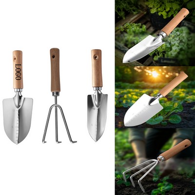 Agricultural Shovel Stainless Steel Wooden Handle Set Of 3